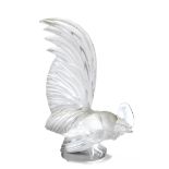 A 'Coq Nain' glass mascot by Rene Lalique, French, introduced 10th February 1928,