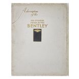 'A Description of the Six Cylinder Four Litre Bentley' sales catalogue, number 36, dated May 1931,