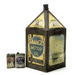 A Gamages Motor Oil 5 gallon can, circa 1930, ((3))