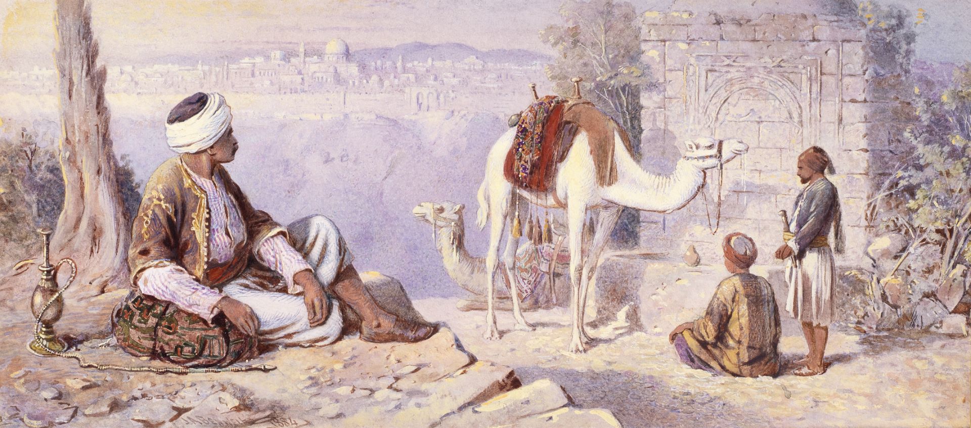 Joseph Austin Benwell (British, 1816-1886) Jerusalem from Bethany