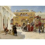 Edwin Lord Weeks (American, 1849-1903) The Arrival of Prince Humbert, the Rajah, at the Palace of...