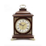 A mahogany and brass mounted bracket/table timepiece parts 18th century and later, the dial signe...