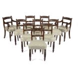 A set of ten Regency mahogany dining tables probably Scottish or Irish (10)