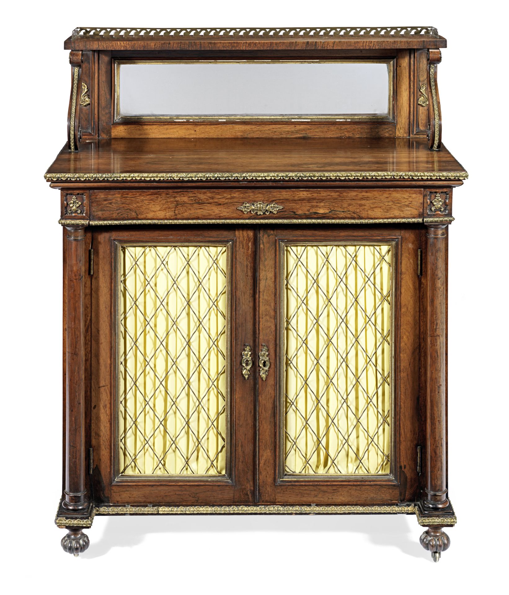 A George IV rosewood and brass mounted chiffonier