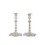 A matched pair of George III silver tapersticks Ebenezer Coker, London 1764 (2)