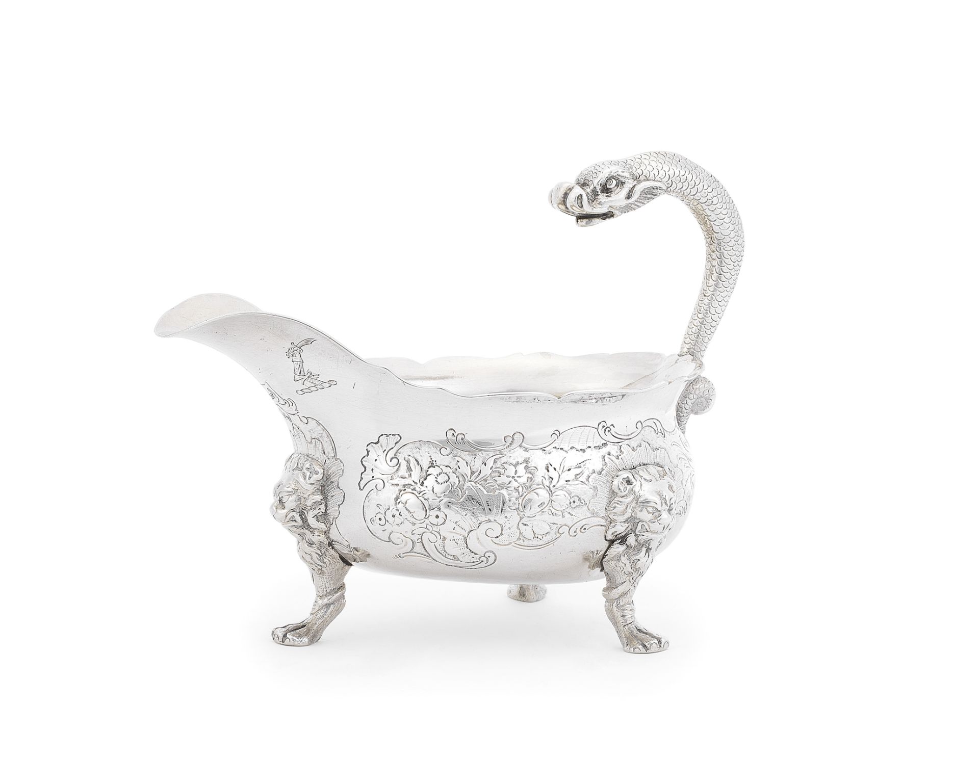 A George II silver sauce boat David Hennell, London 1742