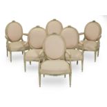 A set of six late Louis XV painted fauteuils (6)