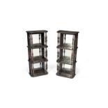 A pair of Regency rosewood and simulated rosewood hanging display shelves (2)