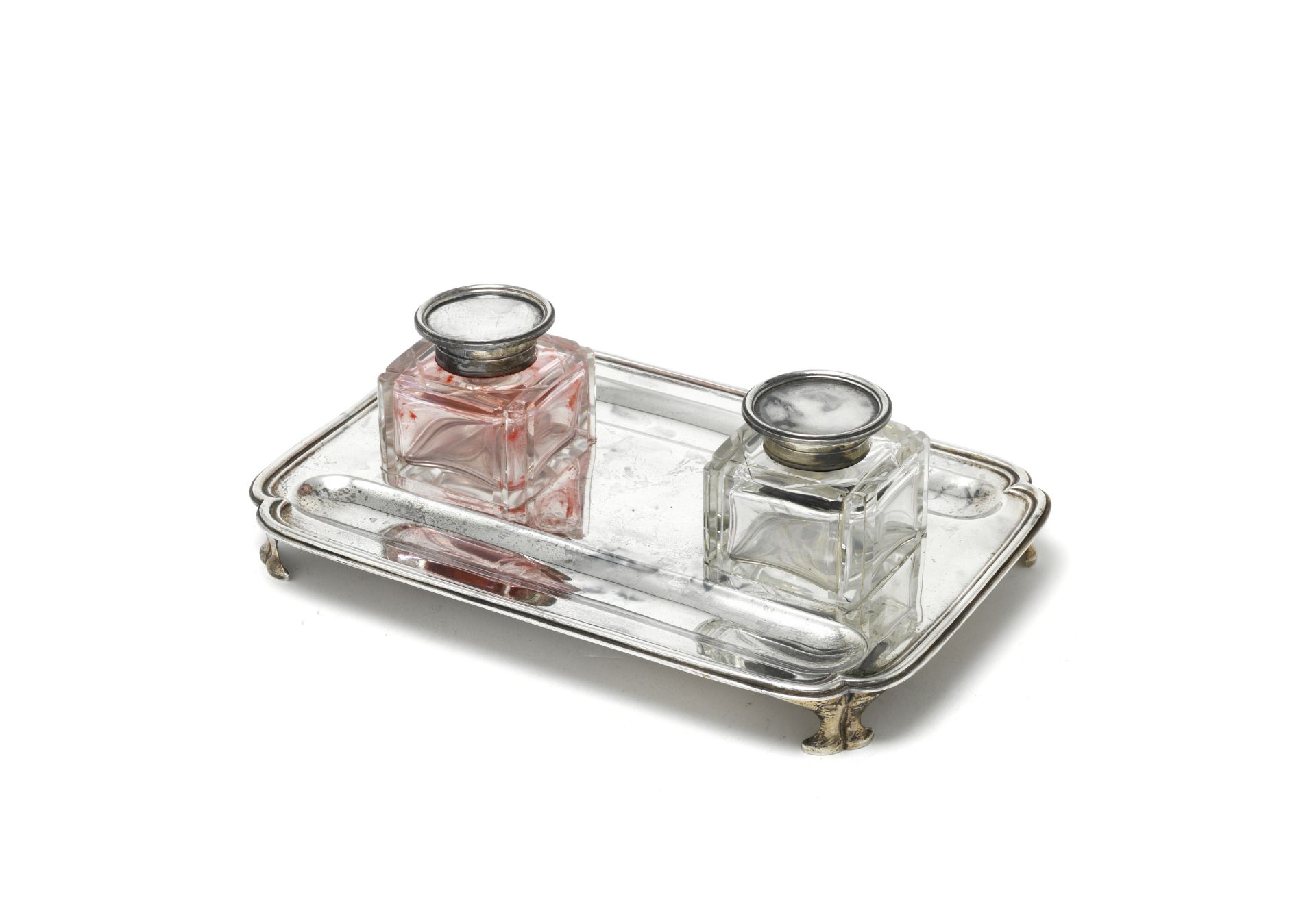 A small silver inkstand R W Burridge, London 1924