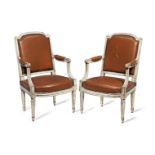 A pair of Louis XVI painted fauteuils (2)