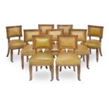 A set of nine mid Victorian oak side chairs (9)