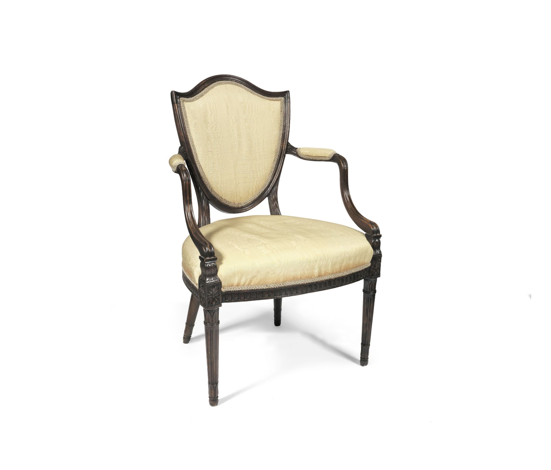 A George III stained beech open armchair attributed to Gillows after a design by James Wyatt