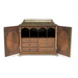 A good late 19th century Sheraton revival painted satinwood, inset silk needlework and gilt brass...