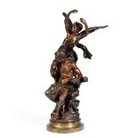 Mathurin Moreau (French, 1822-1912): A patinated bronze model of 'La Pensee'