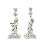 A pair of 19th century French silver candlesticks Alphonse Debain, Paris circa 1860 (2)