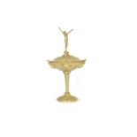 An early 20th century Charles Christofle & Cie gilt bronze presentation figural cup and cover sig...