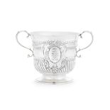 A Queen Anne silver porringer John Cory, London 1706