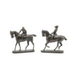 After John Willis Good (English, 1845-1875): A pair of patinated bronze models of 'The Huntsman' ...
