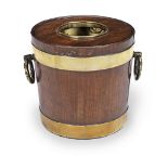 A George III mahogany and brass bound bottle cooler