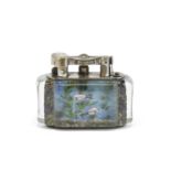 DUNHILL: an electroplated and lucite Aquarium table lighter