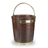 A George III Irish brass bound mahogany plate bucket
