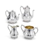 A Victorian silver four-piece tea and coffee service Hunt & Roskell, London 1860