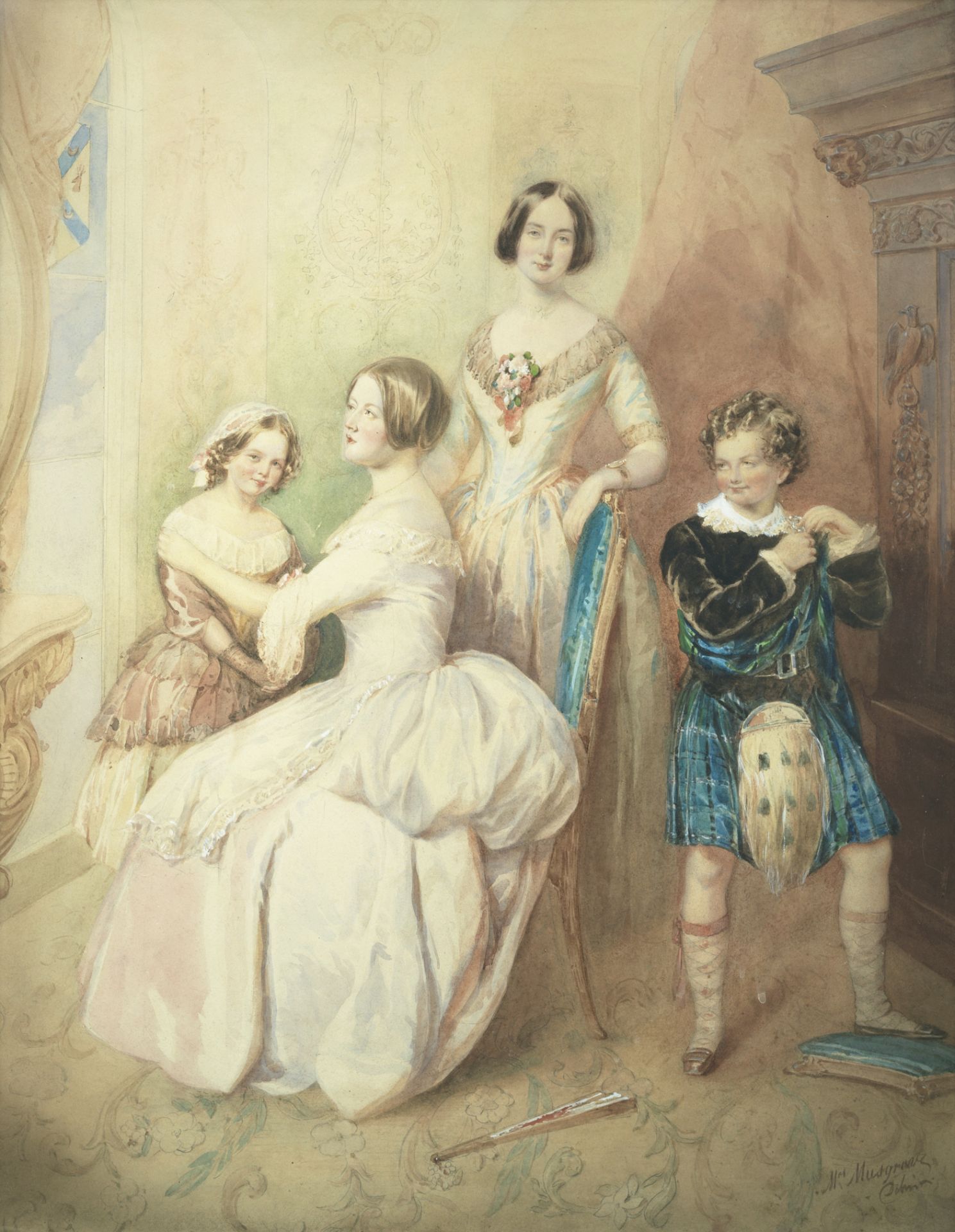 Mrs W. Musgrave née Mary Ann Heaphy (British, active 1821-1847) The four children of Dr Robert Bo...