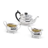 A three-piece silver tea service E Viners, Sheffield 1956; and further items