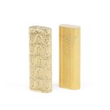 CARTIER: a yellow metal mounted lighter stamped '750' (2)