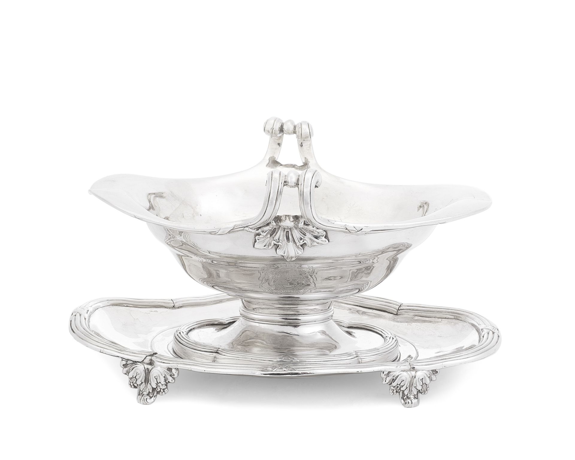 A 19th century French silver sauce tureen and stand Odiot, Paris