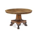 A George IV rosewood and crossbanded breakfast table in the manner of Joseph and Samuel Harper