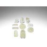 A group of ten small carved jade items Qing Dynasty (10)