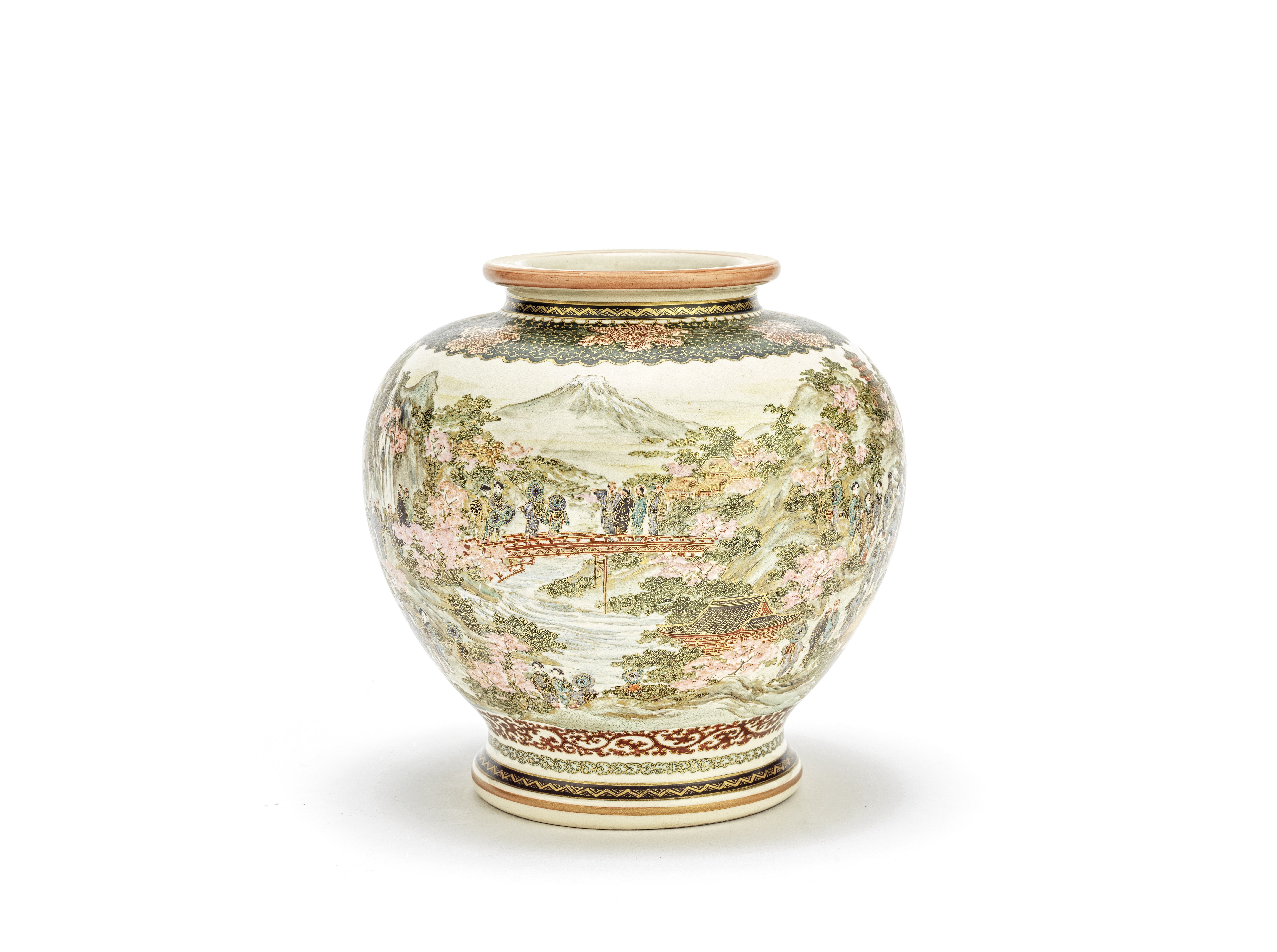 A Satsuma globular vase Meiji Period