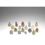 Seventeen hardstone snuff bottles Late Qing Dynasty (25)