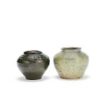 Two olive green glazed jars Han Dynasty (2)