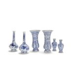 Three pairs of blue and white vases Kangxi (8)