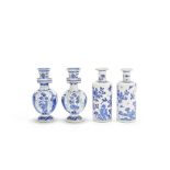 Two pairs of blue and white vases 18th century (4)