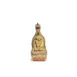 A paste-embellished gilt and lacquer wood figure of Buddha Muchalinda Burma, late 19th century