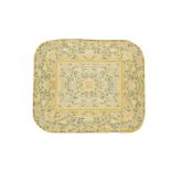 An Imperial yellow-ground embroidered silk kang cushion cover Qianlong