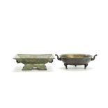 Two archaic style bronze vessels (2)