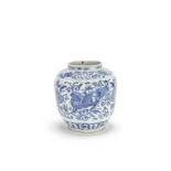 A blue and white jar Late Ming Dynasty