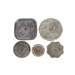 A group of five bronze mirrors Probably Han Dynasty and later (7)