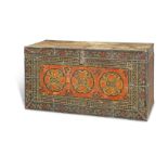A painted wood 'floral brocade' storage chest Tibet, 18th century