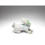 A jadeite carving of a horned mythical beast Late Qing Dynasty/Republic Period