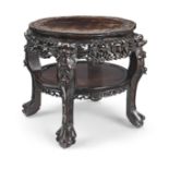A carved hongmu stand Late Qing Dynasty