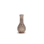 A coppered bronze miniature 'lotus' vase 17th century