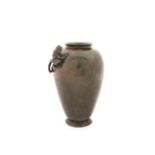 A bronze oviform vase Meiji Period, signed Komin