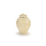 A carved cream-glazed jar and cover Song Dynasty (2)