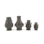 Four archaistic bronze vases, hu Song-Ming Dynasty (4)