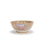 A large famille rose 'Mandarin pattern' punch bowl Qianlong